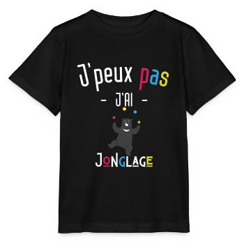 j'peux pas j'ai jonglage - T-shirt bio MINI CREATOR Stanley/Stella Enfant - noir - Devant - Mikhail (115cm)
