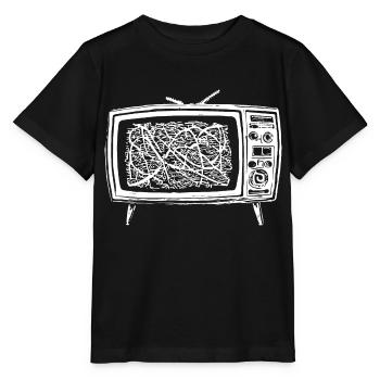 Retro Fernseher Störung - Stanley/Stella Kinder T-Shirt MINI CREATOR  - Schwarz - Vorne - Mikhail (115cm)