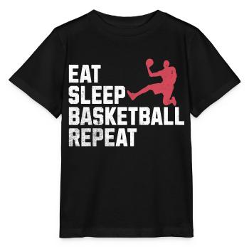Essen, Schlafen, Basketball, Wiederholen: Das Leben eines wahren - Stanley/Stella Kinder T-Shirt MINI CREATOR  - Schwarz - Vorne - Mikhail (115cm)