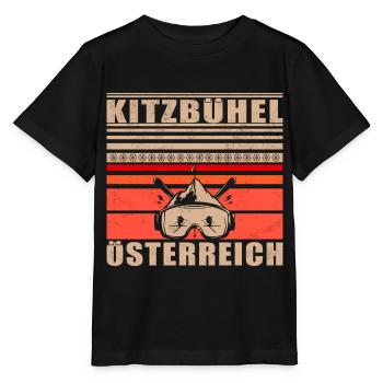Kitzbühel Austria Retro Sunset Ski 80s - Stanley/Stella MINI CREATOR Kids’ T-Shirt - black - Front - Mikhail (115cm)