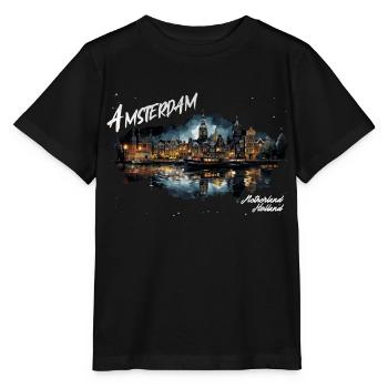 Amsterdam Ville Pays-Bas Pays-Bas - T-shirt bio MINI CREATOR Stanley/Stella Enfant - noir - Devant - Mikhail (115cm)