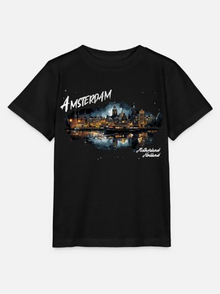 Amsterdam City Netherland Holland - Stanley/Stella Kinder T-Shirt MINI CREATOR  - Schwarz