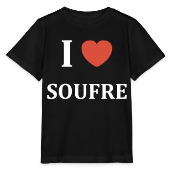 I love Soufre - T-shirt bio MINI CREATOR Stanley/Stella Enfant - noir - Devant - Mikhail (115cm)