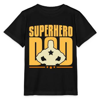 superhero dad - Stanley/Stella Kinder T-Shirt MINI CREATOR  - Schwarz - Vorne - Mikhail (115cm)