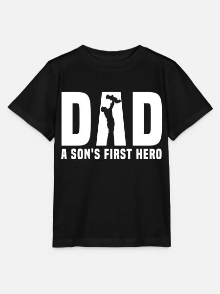dad son hero - Stanley/Stella Kinder T-Shirt MINI CREATOR - Schwarz