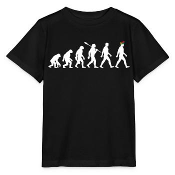 Evolution - Karneval - Narrenkappe - Verkleidung - Stanley/Stella Kinder T-Shirt MINI CREATOR  - Schwarz - Vorne - Mikhail (115cm)