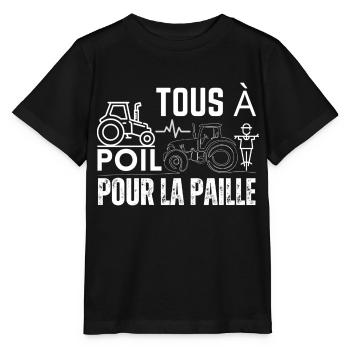 Tous à poil pour la paille - T-shirt bio MINI CREATOR Stanley/Stella Enfant - noir - Devant - Mikhail (115cm)