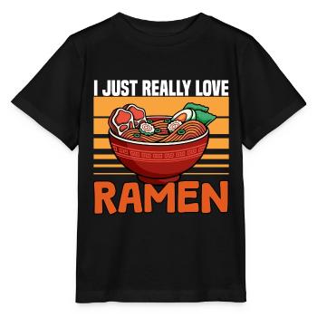 J’adore vraiment les ramen - T-shirt bio MINI CREATOR Stanley/Stella Enfant - noir - Devant - Mikhail (115cm)