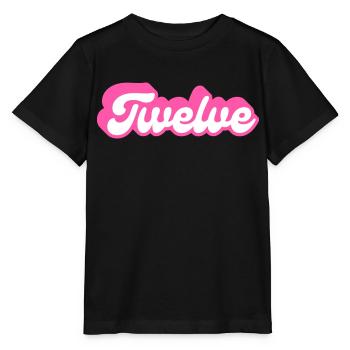 Twelve Birthday - 12th Birthday Retro Pink - Stanley/Stella MINI CREATOR Kids’ T-Shirt - black - Front - Mikhail (115cm)