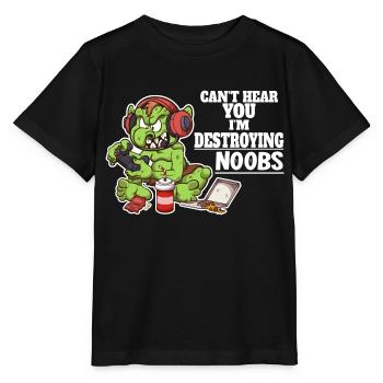 Ich kann dich nicht hören, ich zerstöre Noobs - Stanley/Stella Kinder T-Shirt MINI CREATOR  - Schwarz - Vorne - Mikhail (115cm)