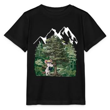 Forêt Tyrolienne, Souris, Gentiane, Alpes, Alm, Nature, Forêt - T-shirt bio MINI CREATOR Stanley/Stella Enfant - noir - Devant - Mikhail (115cm)