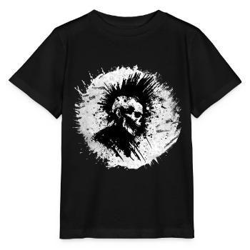 « Echoes of Anarchy » - T-shirt Punk Splatter Portrait - T-shirt bio MINI CREATOR Stanley/Stella Enfant - noir - Devant - Mikhail (115cm)