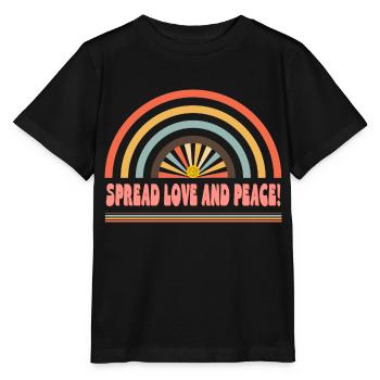 Spread Love And Peace - Stanley/Stella MINI CREATOR Kids’ T-Shirt - black - Front - Mikhail (115cm)