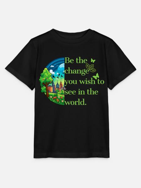 Klimabewusstsein. Sei die Veränderung. - Stanley/Stella Kinder T-Shirt MINI CREATOR - Schwarz