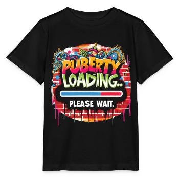 Puberty loading... please wait - Stanley/Stella MINI CREATOR Kids’ T-Shirt - black - Front - Mikhail (115cm)