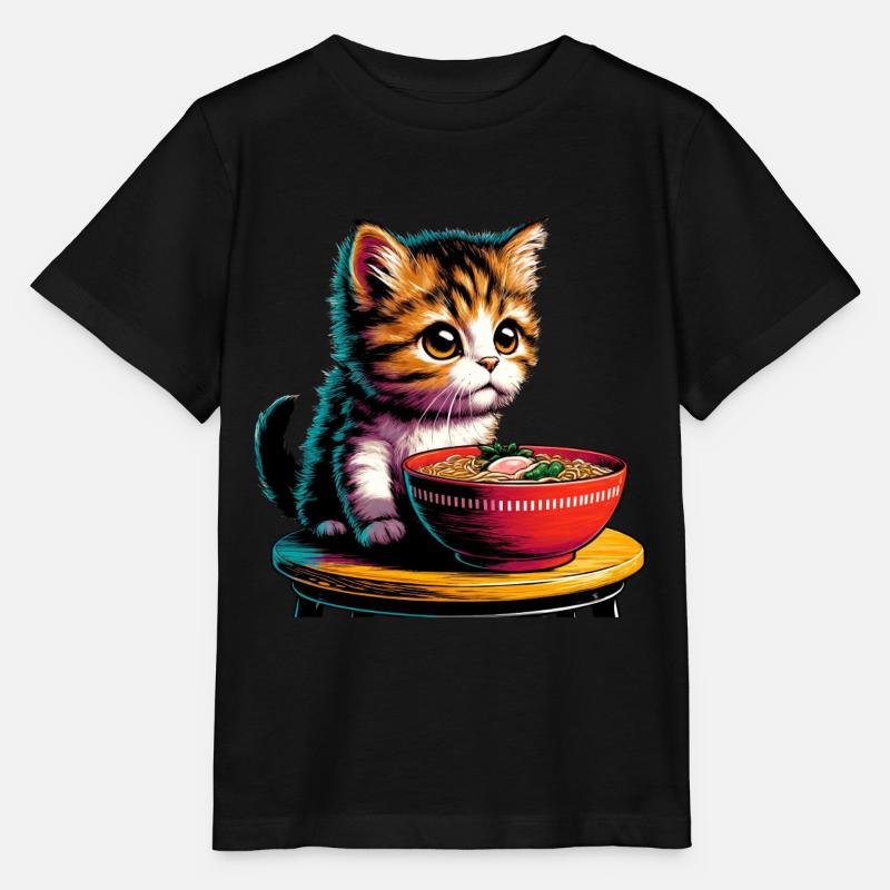 Chat Ramen Kawaii Anime - T-shirt bio MINI CREATOR Stanley/Stella Enfant - noir