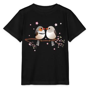 Niedliche knollige Zebrafinken - Stanley/Stella Kinder T-Shirt MINI CREATOR  - Schwarz - Vorne - Mikhail (115cm)