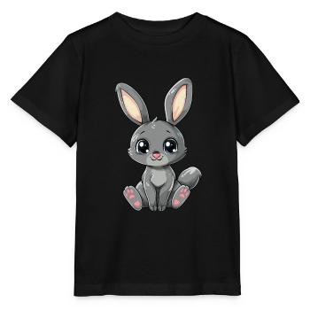 Süßer Grauer Häschenblick Für Dich - Stanley/Stella Kinder T-Shirt MINI CREATOR  - Schwarz - Vorne - Mikhail (115cm)