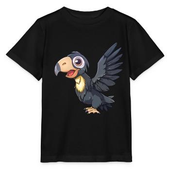 Kalifornischer Kondor in lebhafter Pose - Stanley/Stella Kinder T-Shirt MINI CREATOR  - Schwarz - Vorne - Mikhail (115cm)