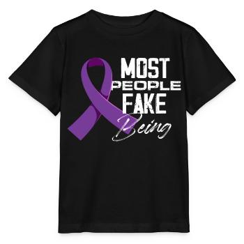 Most people fake being sick Fibromyalgia - Stanley/Stella Kinder T-Shirt MINI CREATOR  - Schwarz - Vorne - Mikhail (115cm)
