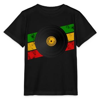 Disque de Dub Reggae - T-shirt bio MINI CREATOR Stanley/Stella Enfant - noir - Devant - Mikhail (115cm)