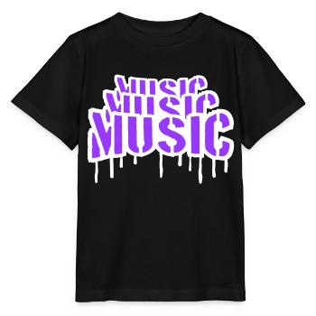 Musique Graffiti Spray Stamp Musique Dire Gouttes - T-shirt bio MINI CREATOR Stanley/Stella Enfant - noir - Devant - Mikhail (115cm)