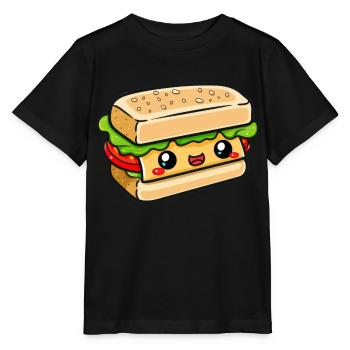 Sandwich avec visage - T-shirt bio MINI CREATOR Stanley/Stella Enfant - noir - Devant - Mikhail (115cm)
