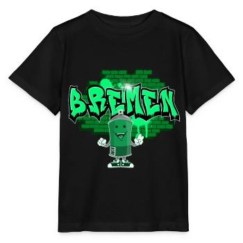Brême Graffiti - T-shirt bio MINI CREATOR Stanley/Stella Enfant - noir - Devant - Mikhail (115cm)