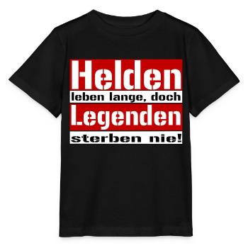 Heroes live long legends - Stanley/Stella MINI CREATOR Kids’ T-Shirt - black - Front - Mikhail (115cm)