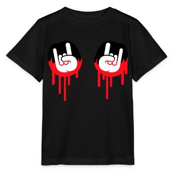 Heavy Metal Hard Rock Graffiti Cornes Geste de la main - T-shirt bio MINI CREATOR Stanley/Stella Enfant - noir - Devant - Mikhail (115cm)