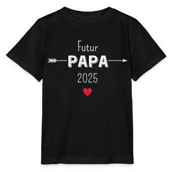 Werdender Papa 2025 - Stanley/Stella Kinder T-Shirt MINI CREATOR  - Schwarz - Vorne - Mikhail (115cm)