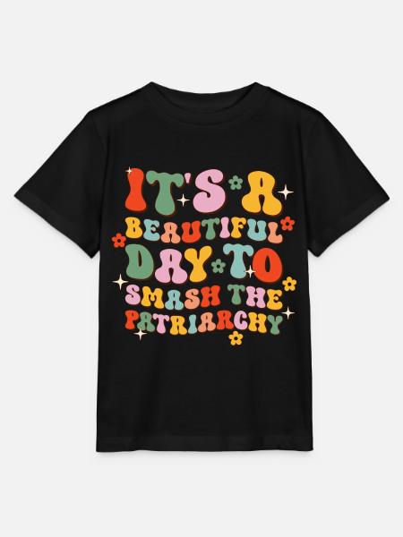 Es ist ein schöner Tag, um das Patriarchat zu zerschlagen - Stanley/Stella Kinder T-Shirt MINI CREATOR - Schwarz