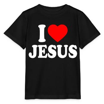 I love jesus - Stanley/Stella Kinder T-Shirt MINI CREATOR  - Schwarz - Vorne - Mikhail (115cm)