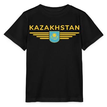 Kazakhstan Design – Steppe and Tradition - Stanley/Stella MINI CREATOR Kids’ T-Shirt - black - Front - Mikhail (115cm)
