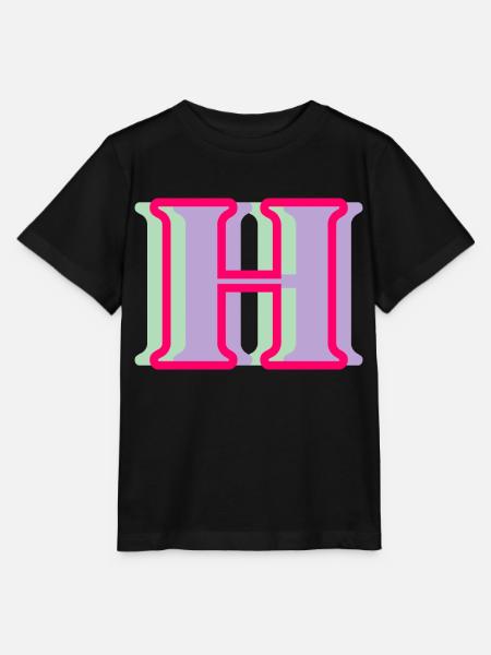Mehrfarbiger Buchstabe h - Stanley/Stella Kinder T-Shirt MINI CREATOR - Schwarz