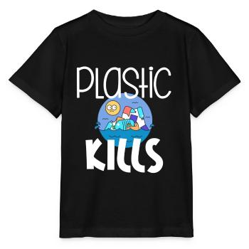 Le plastique tue le recyclage environnemental - T-shirt bio MINI CREATOR Stanley/Stella Enfant - noir - Devant - Mikhail (115cm)