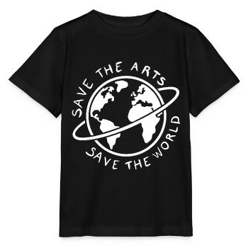 Save the Arts Save the World Earth Environmental Activist - Stanley/Stella MINI CREATOR Kids’ T-Shirt - black - Front - Mikhail (115cm)