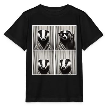 Vintage Photo Strip: Badger with Sunglasses - Stanley/Stella MINI CREATOR Kids’ T-Shirt - black - Front - Mikhail (115cm)