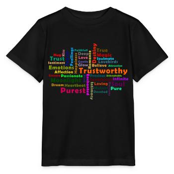 Nuage de mots d amour - T-shirt bio MINI CREATOR Stanley/Stella Enfant - noir - Devant - Mikhail (115cm)