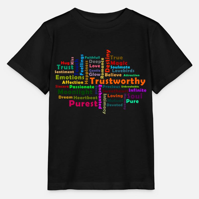 Nuage de mots d amour - T-shirt bio MINI CREATOR Stanley/Stella Enfant - noir