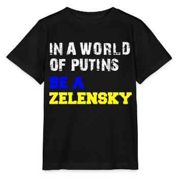 In a World of Putins be a Zelensky - Stanley/Stella Kinder T-Shirt MINI CREATOR  - Schwarz - Vorne - Mikhail (115cm)