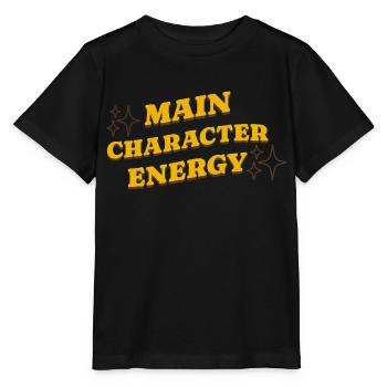 Main Character Energy Positive Affirmationen - Stanley/Stella Kinder T-Shirt MINI CREATOR  - Schwarz - Vorne - Mikhail (115cm)