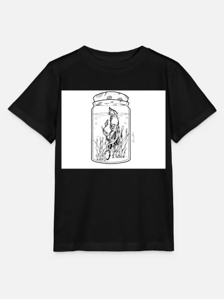 Tintenfisch - Stanley/Stella Kinder T-Shirt MINI CREATOR - Schwarz