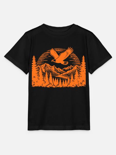 Berge-wilde Natur - Stanley/Stella Kinder T-Shirt MINI CREATOR  - Schwarz