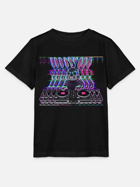 Cyberpunk Neon Beat DJ Hase - Stanley/Stella Kinder T-Shirt MINI CREATOR  - Schwarz
