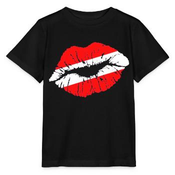 Kuss (Österreich / Austria) 01 - Stanley/Stella Kinder T-Shirt MINI CREATOR  - Schwarz - Vorne - Mikhail (115cm)