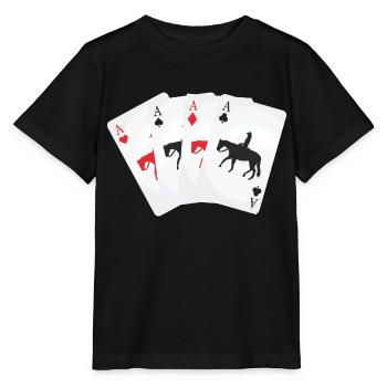 Kartenspiel Westernreiter - Stanley/Stella Kinder T-Shirt MINI CREATOR  - Schwarz - Vorne - Mikhail (115cm)