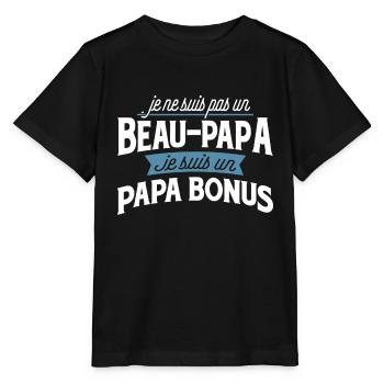 Papa bonus cadeau - T-shirt bio MINI CREATOR Stanley/Stella Enfant - noir - Devant - Mikhail (115cm)