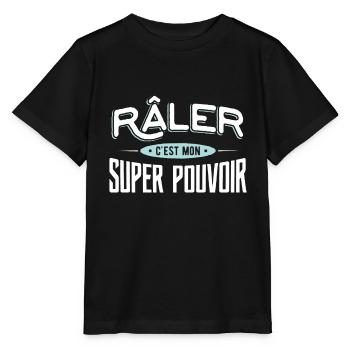 Râler super pouvoir drole - T-shirt bio MINI CREATOR Stanley/Stella Enfant - noir - Devant - Mikhail (115cm)
