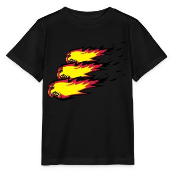 Fire flame formation de boule de feu agro - T-shirt bio MINI CREATOR Stanley/Stella Enfant - noir - Devant - Mikhail (115cm)